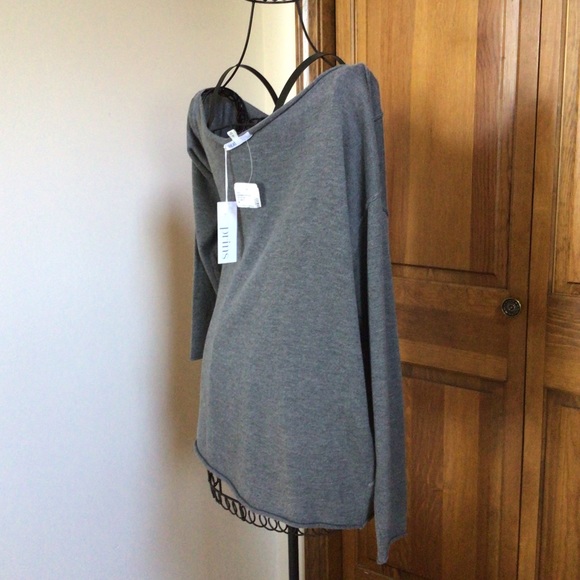 Prins one Shoulder Grey Sweater, Size Medium, NEW - Picture 4 of 8